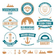 Retro Vintage Insignias set vector design elements business signs identity N21