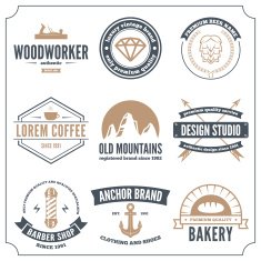 Retro Vintage Insignias set vector design elements business signs identity N22