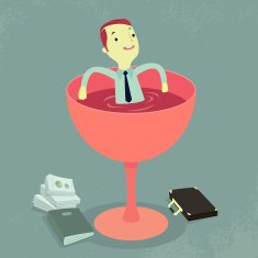 The man relaxing in coffee cup
