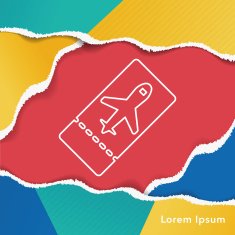 airplane ticket line icon