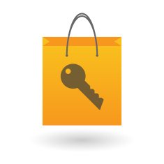 Shopping bag with a key icon