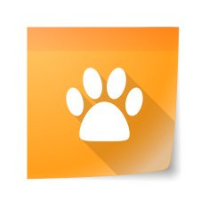 Sticky note icon with an animal footprint