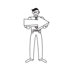 Employee with big arrow in hands N4