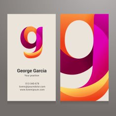 Modern letter g twisted Business card template