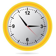 clock vector illustration yellow