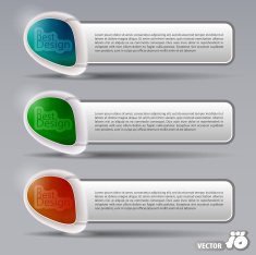 Three Abstract Header Designs - Multicolored Banner Set N3