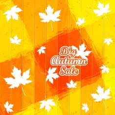 Big Autumn Sale Autumnal Maple Leaf on a wooden background N2