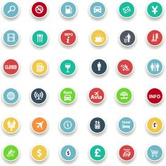 set of round icons information