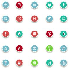 set of round icons information N2