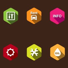 set of round icons for car service N5