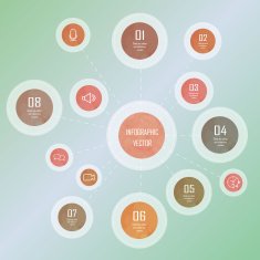 Light pink green number arrow banner infographic