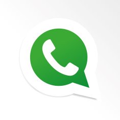 Green phone handset in speech bubble icon
