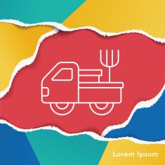 cargo truck line icon
