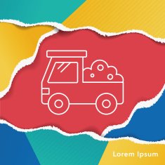 cargo truck line icon N8