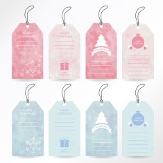 Light pink blue tag on christmas holiday