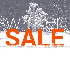 Winter sale tag Christmas New Year price or discount card