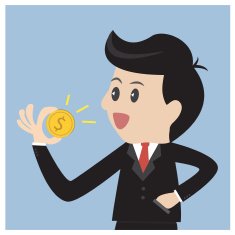 Business man hold money