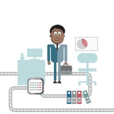 Business Man Cartoon Character N2
