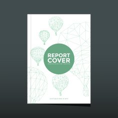Cover report hot air balloon pattern vector