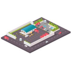 Vector isometric warehouse building icon N2