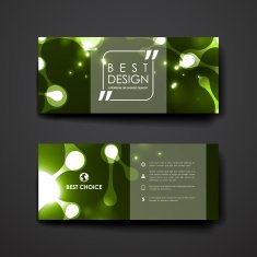 Set of modern design banner template in neon molecule structure