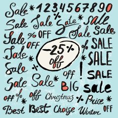 Hand drawn sale label N2