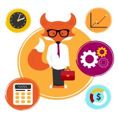 Business fox with business bag N2
