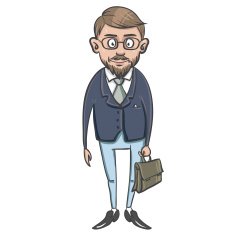 Business Man Cartoon Character N4
