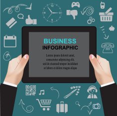 Website mobile analytics concept clip art illustration