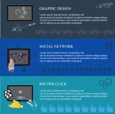 graphic design social pay per click vector illustration
