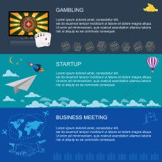 startup business meeting gambling vector illustration flat