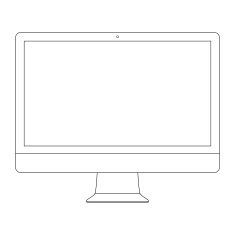 monitor outline icon symbol on the white background