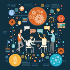 Working concept design on dark background clean vector N2