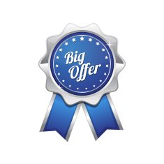 Big Offer Blue Vector Icon Design N2