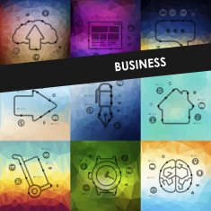 business timeline infographics with blurred background