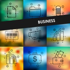 business timeline infographics with blurred background N2