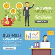 Growing revenue business consulting flat illustration abstract concepts set