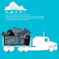 Cloud Computing Concept Different Electronic Vector