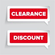 Clearance and discount sticker vector