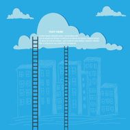 Computing concept clouds stairs illustration ladder vector