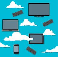 Cloud computing concept devices vector illustration