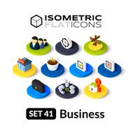 Isometric flat icons set 41