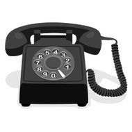 Black Stationary Phone With Rotary Dial