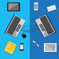 Team work concept business flat vector illustration