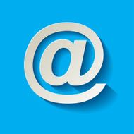 Paper email symbol on a blue background