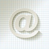 Paper email symbol on a checkered paper background N2