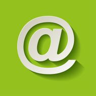 Paper email symbol on a green background