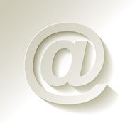 Paper email symbol on a white background