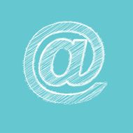 Scribble email symbol on a turquoise background