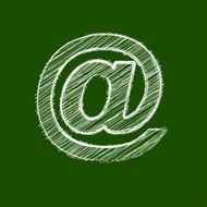 Scribble email symbol on a dark grey background